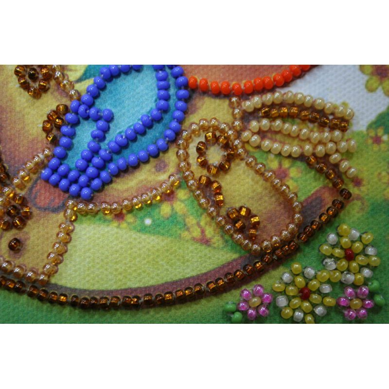 Mini Bead Embroidery Kit on Art Canvas "On a rocking horse"