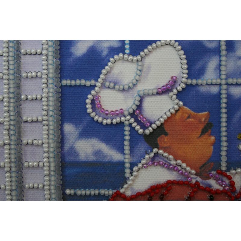 Mini Bead Embroidery Kit on Art Canvas "Cheer cook"