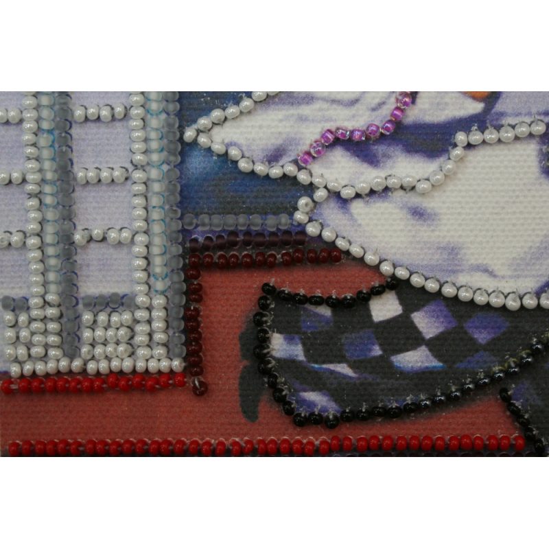 Mini Bead Embroidery Kit on Art Canvas "Cheer cook"
