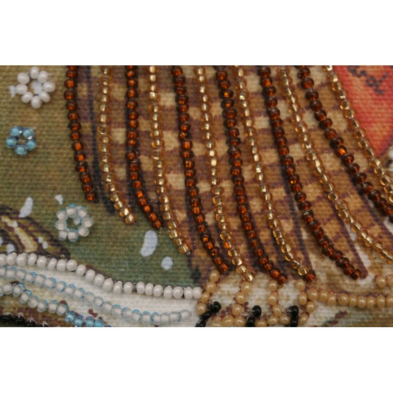 Mini Bead Embroidery Kit on Art Canvas "Owl"