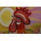 Mini Bead Embroidery Kit on Art Canvas "Cockerel"