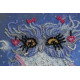 Mini Bead Embroidery Kit on Art Canvas "Owl and alarm clock"