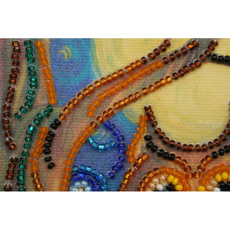 Mini Bead Embroidery Kit on Art Canvas "Midnight Owl"