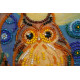 Mini Bead Embroidery Kit on Art Canvas "Midnight Owl"