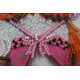 Mini Bead Embroidery Kit on Art Canvas "Owl and coffee"