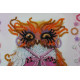 Mini Bead Embroidery Kit on Art Canvas "Owl and coffee"