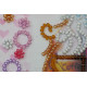 Mini Bead Embroidery Kit on Art Canvas "Owl and coffee"