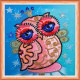 Mini Bead Embroidery Kit on Art Canvas "Fairy owl"