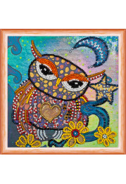 Mini Bead Embroidery Kit on Art Canvas "Snoozing"