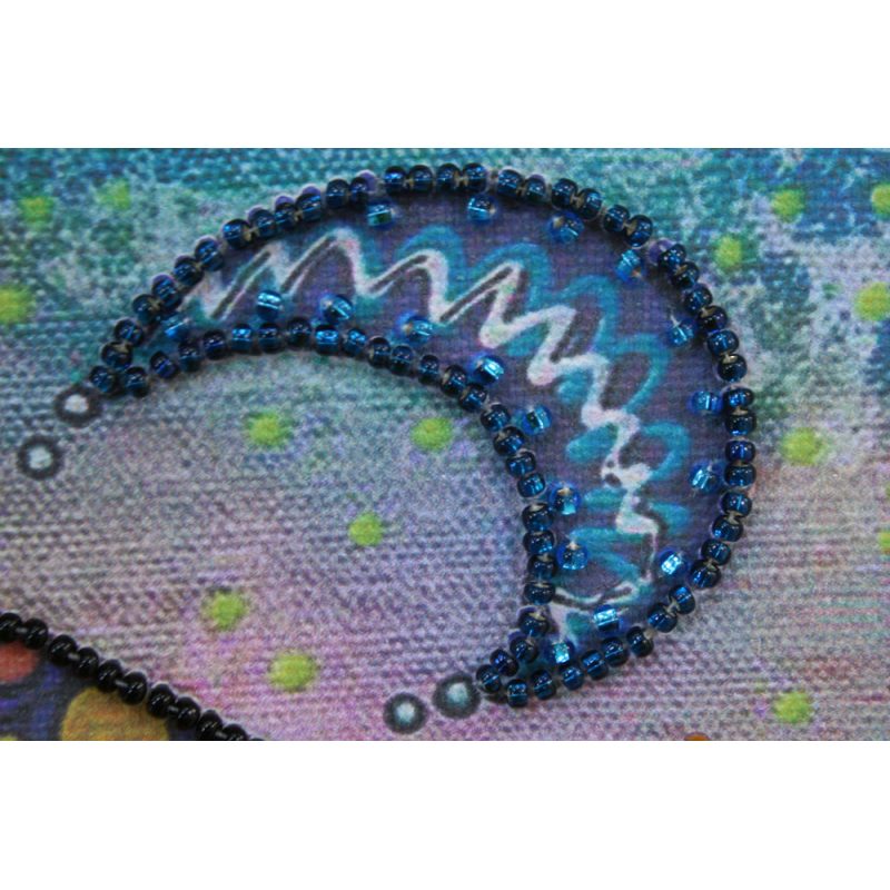 Mini Bead Embroidery Kit on Art Canvas "Snoozing"