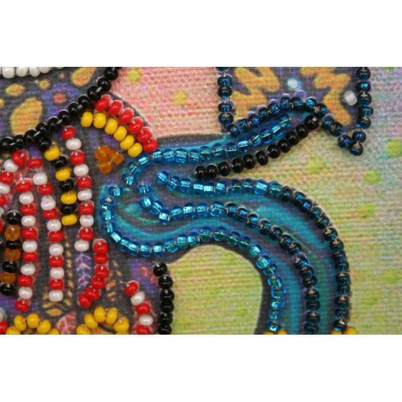 Mini Bead Embroidery Kit on Art Canvas "Snoozing"