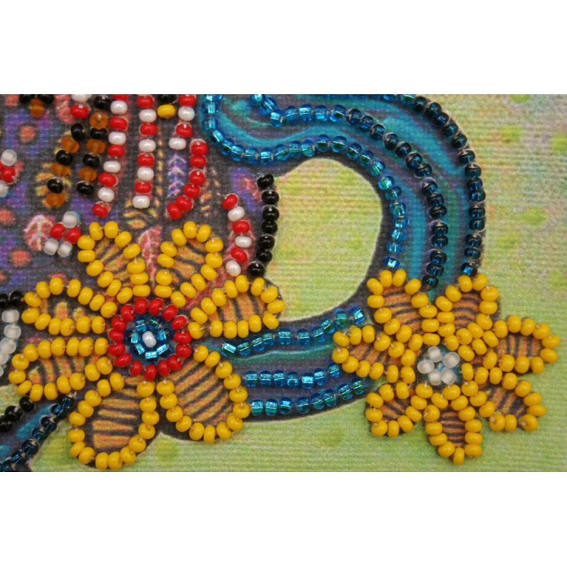 Mini Bead Embroidery Kit on Art Canvas "Snoozing"