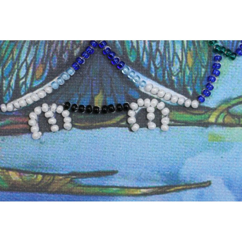 Mini Bead Embroidery Kit on Art Canvas "Muse"