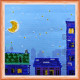 Mini Bead Embroidery Kit on Art Canvas "The night city"
