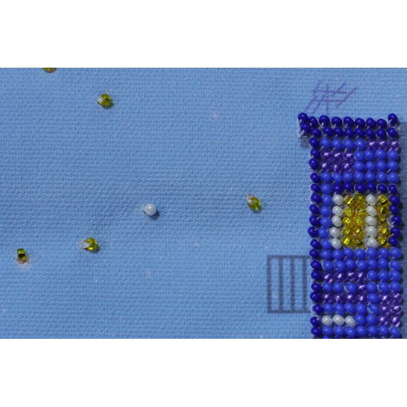 Mini Bead Embroidery Kit on Art Canvas "The night city"