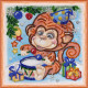 Mini Bead Embroidery Kit on Art Canvas "Drummer-girl"
