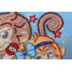 Mini Bead Embroidery Kit on Art Canvas "Cheer monkeys"