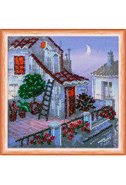 Mini Bead Embroidery Kit on Art Canvas "The pink Moon"