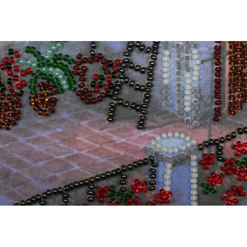 Mini Bead Embroidery Kit on Art Canvas "The pink Moon"