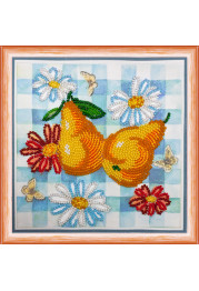 Mini Bead Embroidery Kit on Art Canvas "The summer pears"