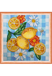 Mini Bead Embroidery Kit on Art Canvas "The summer limons"