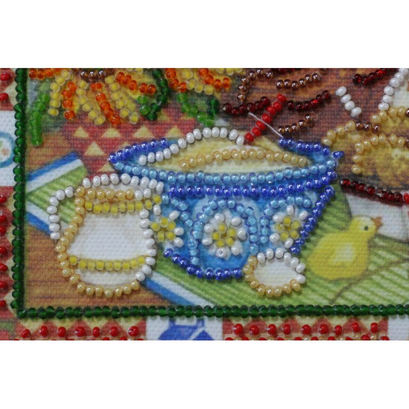 Mini Bead Embroidery Kit on Art Canvas "Hospitality"