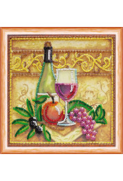 Mini Bead Embroidery Kit on Art Canvas "Grapes and vine"
