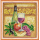 Mini Bead Embroidery Kit on Art Canvas "Grapes and vine"