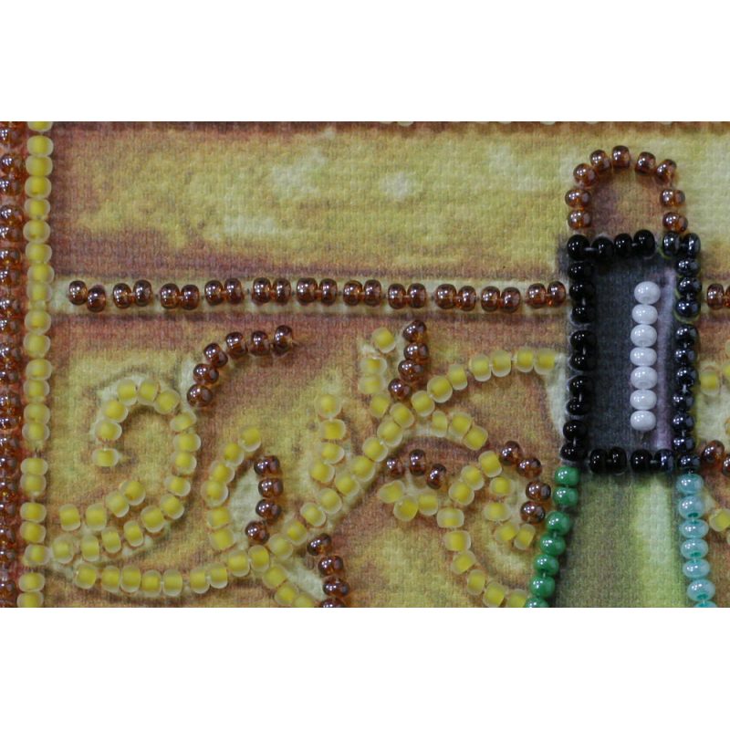 Mini Bead Embroidery Kit on Art Canvas "Grapes and vine"
