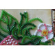Mini Bead Embroidery Kit on Art Canvas "Ripe strawberry"
