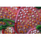 Mini Bead Embroidery Kit on Art Canvas "Ripe strawberry"