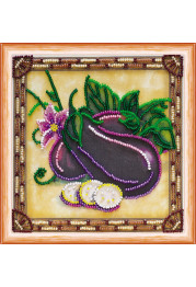 Mini Bead Embroidery Kit on Art Canvas "Eggplant"
