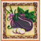 Mini Bead Embroidery Kit on Art Canvas "Eggplant"