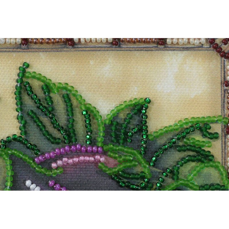 Mini Bead Embroidery Kit on Art Canvas "Eggplant"