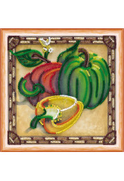 Mini Bead Embroidery Kit on Art Canvas "Sweet Peppers"