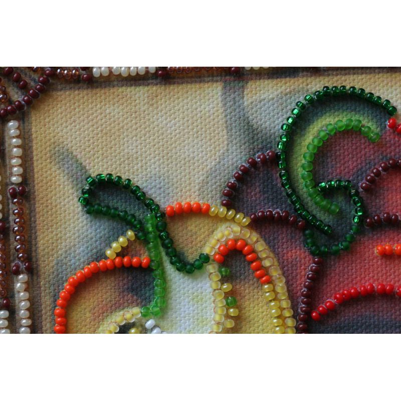 Mini Bead Embroidery Kit on Art Canvas "Sweet Peppers"