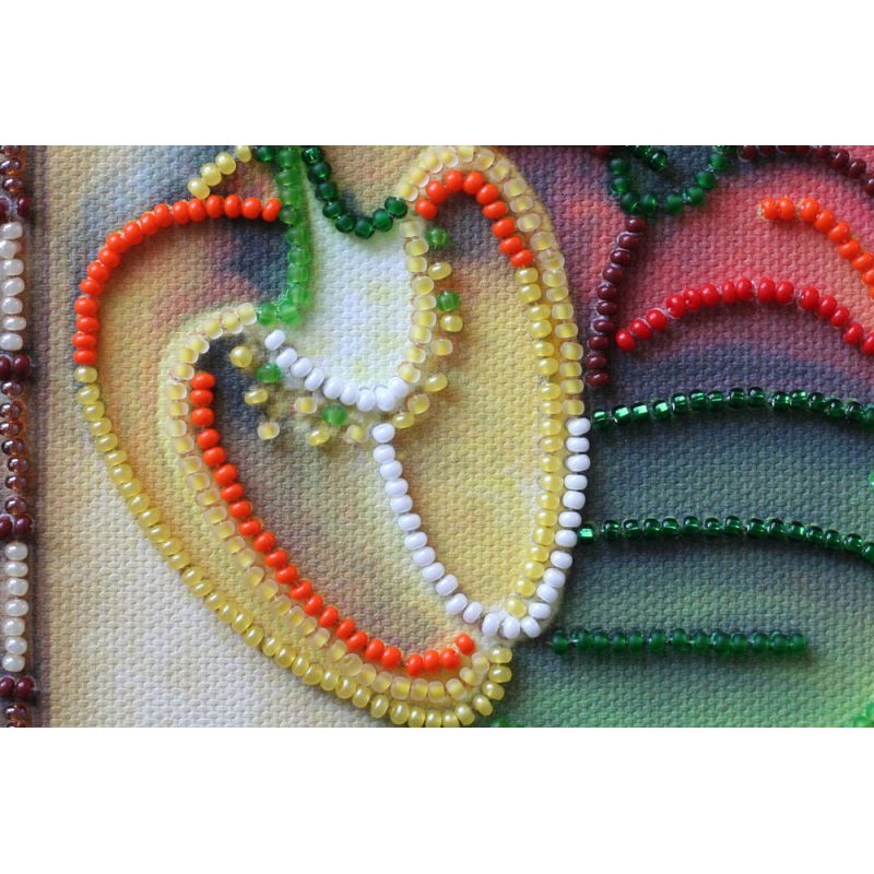 Mini Bead Embroidery Kit on Art Canvas "Sweet Peppers"