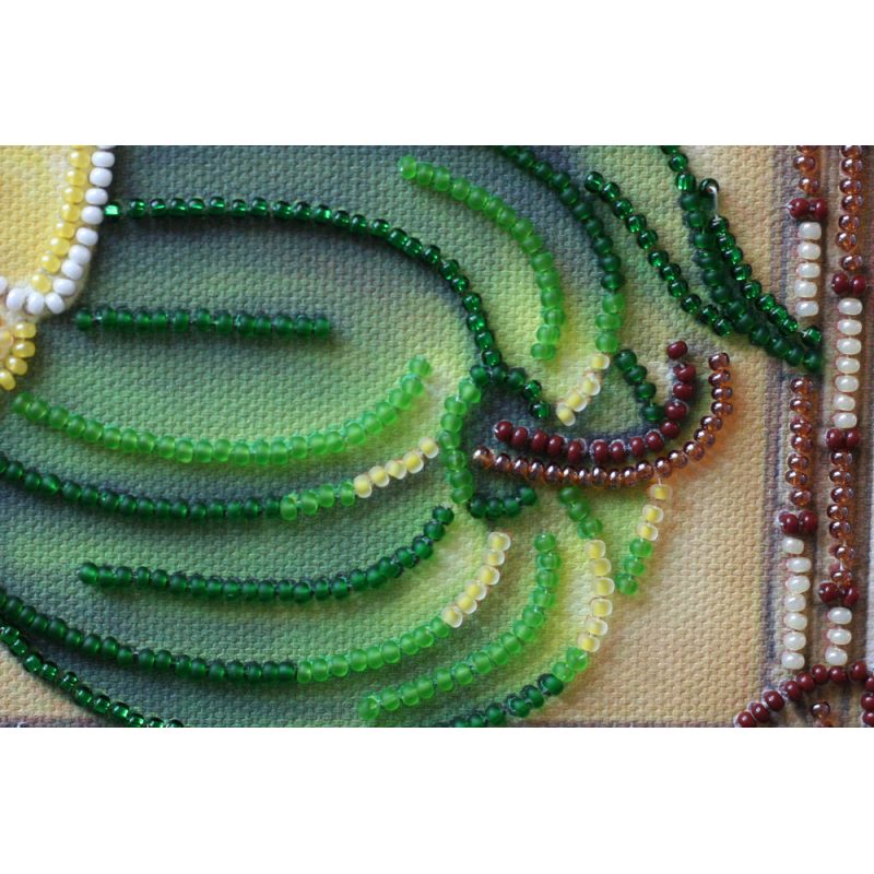 Mini Bead Embroidery Kit on Art Canvas "Sweet Peppers"