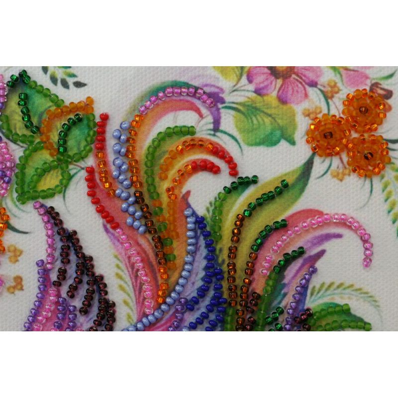 Mini Bead Embroidery Kit on Art Canvas "Petricovs painting"