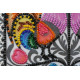 Mini Bead Embroidery Kit on Art Canvas "Two cockerels"