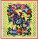 Mini Bead Embroidery Kit on Art Canvas "Gorodets painting"