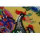Mini Bead Embroidery Kit on Art Canvas "Gorodets painting"