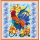 Mini Bead Embroidery Kit on Art Canvas "Call of the cockerel"