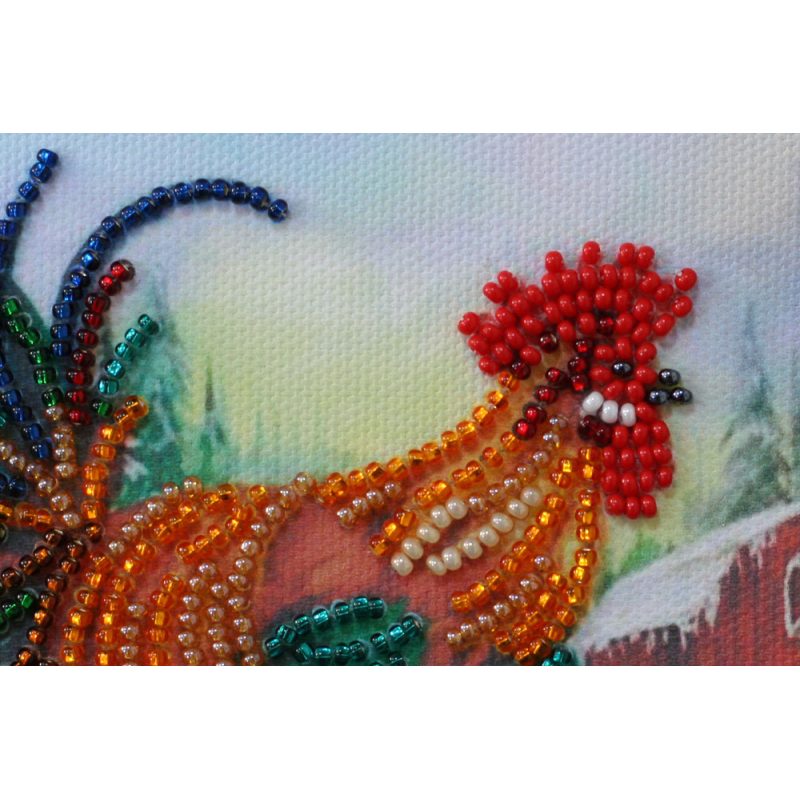 Mini Bead Embroidery Kit on Art Canvas "Happy Christmas"