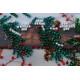 Mini Bead Embroidery Kit on Art Canvas "Happy Christmas"