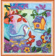 Mini Bead Embroidery Kit on Art Canvas "Spring for birds"