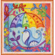 Mini Bead Embroidery Kit on Art Canvas "Summer rain"