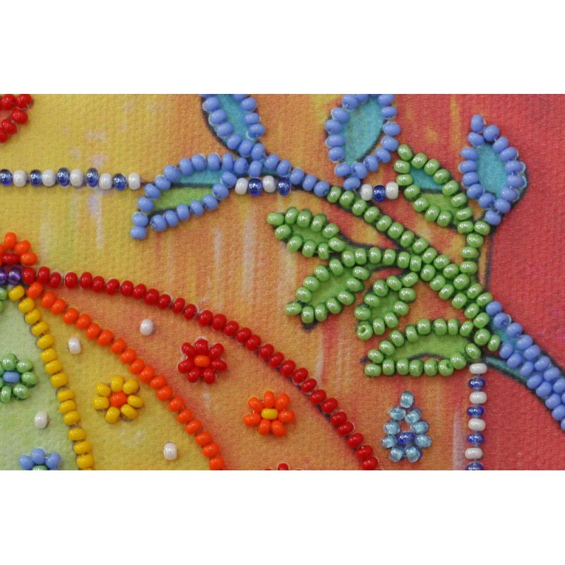 Mini Bead Embroidery Kit on Art Canvas "Summer rain"