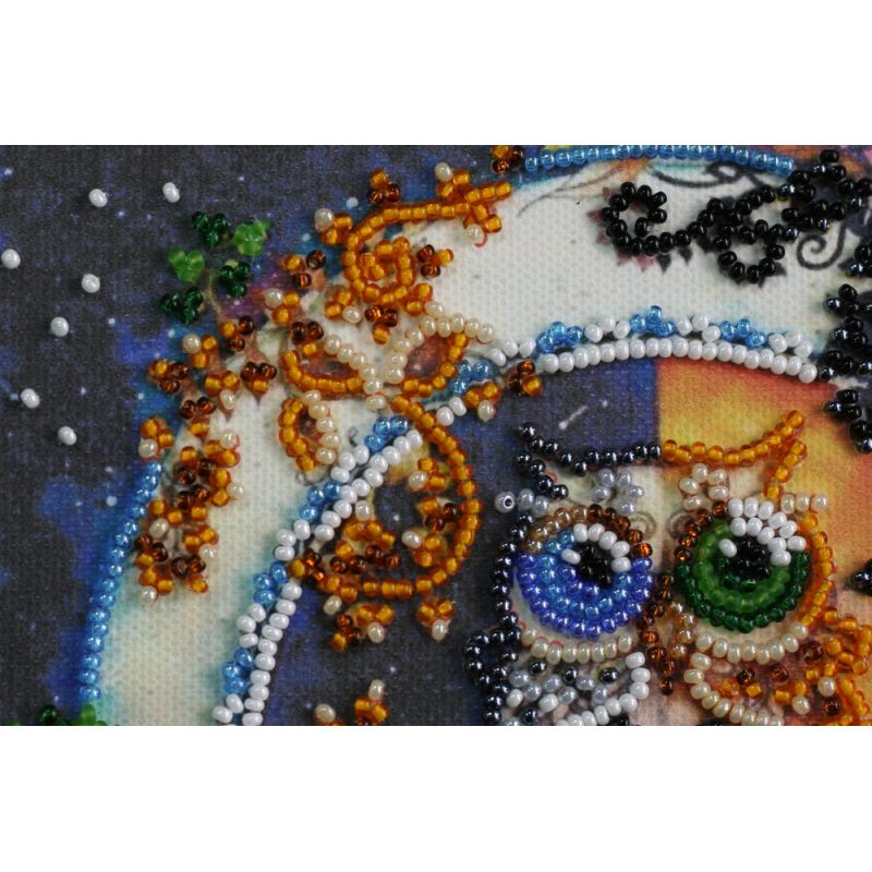 Mini Bead Embroidery Kit on Art Canvas "Day and night"