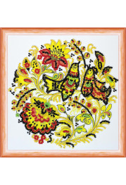 Mini Bead Embroidery Kit on Art Canvas "The birds are singing"